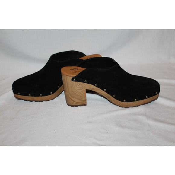 Kork- Ease Women's Sudbury Black Leather‎ Wood Heel Clogs Size 11 NEW $165 - Picture 6 of 7